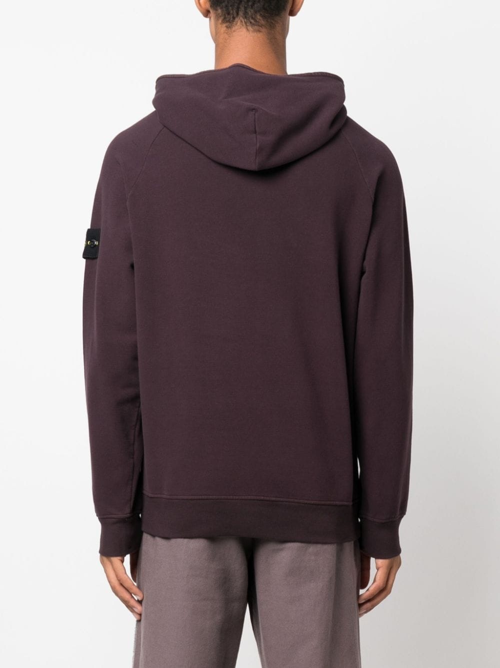 Compass-patch cotton hoodie - 4