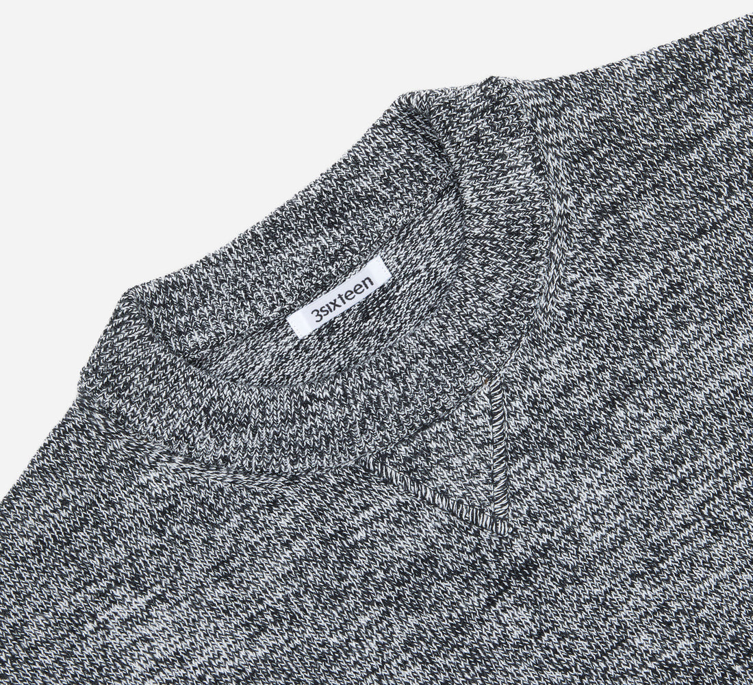 Knit T-Shirt - Black Marled Yarn - 3