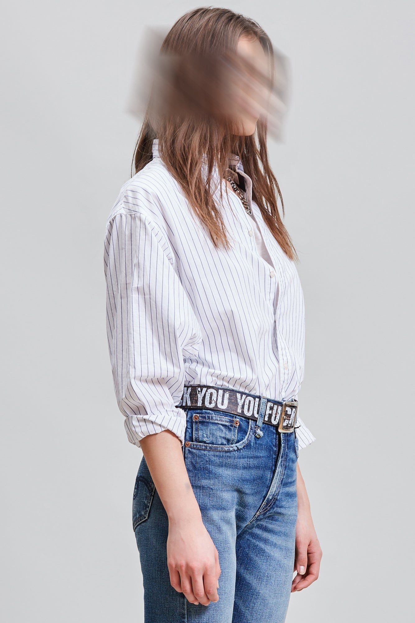 DOLMAN SLEEVE SHIRT - ROYAL BLUE WIDE PINSTRIPE | R13 - 4