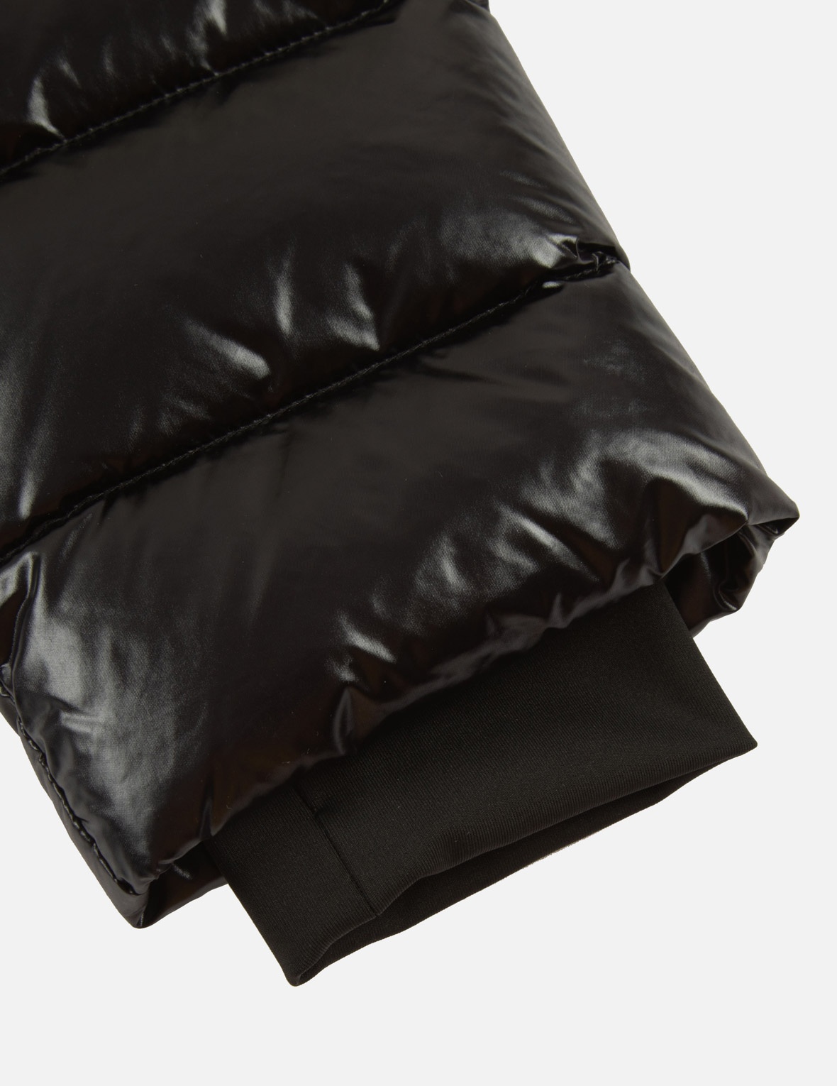 PEARLIZED BLACK FASHION FIT BIKER DOWN JACKET - 8
