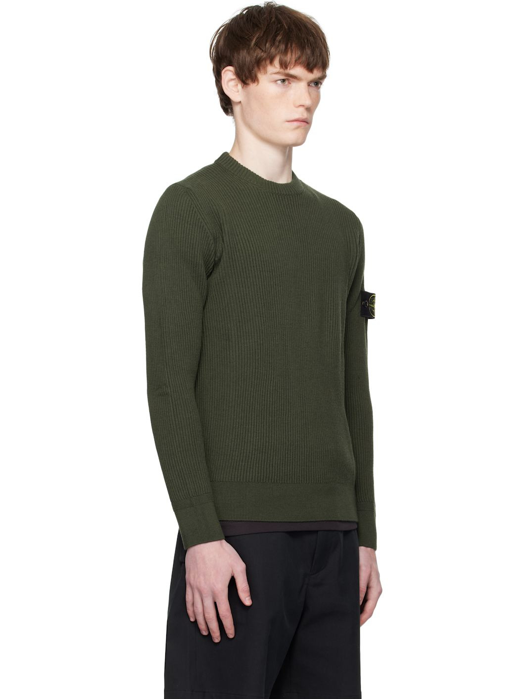 Khaki 5100053 Full Rib RWS Wool Sweater - 2