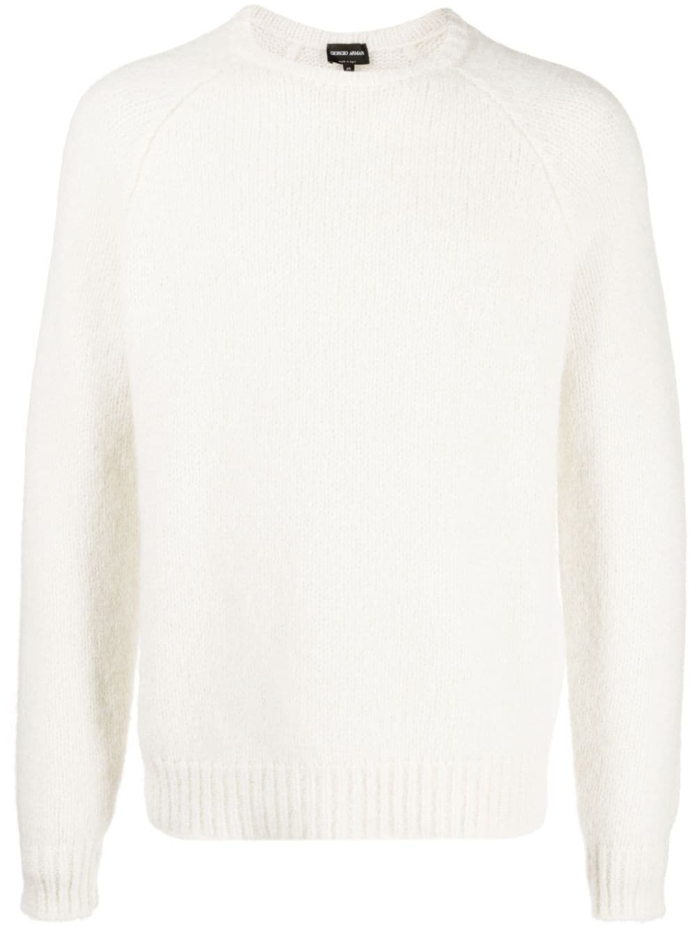 logo-embroidered wool-blend jumper - 1