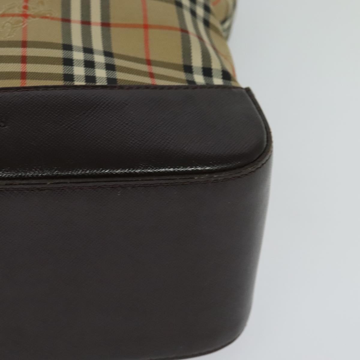 Burberry Nova Check Shoulder Bag Canvas Leather Beige Brown Gold - 11