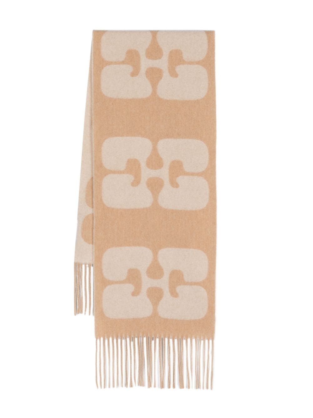 fringed two-tone scarf - 1