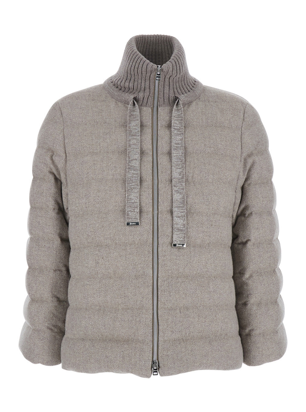Herno Women Beige Down Jacket With Drawstring High  Neck And Removable Gloves In Tech Fabric Woman - 4