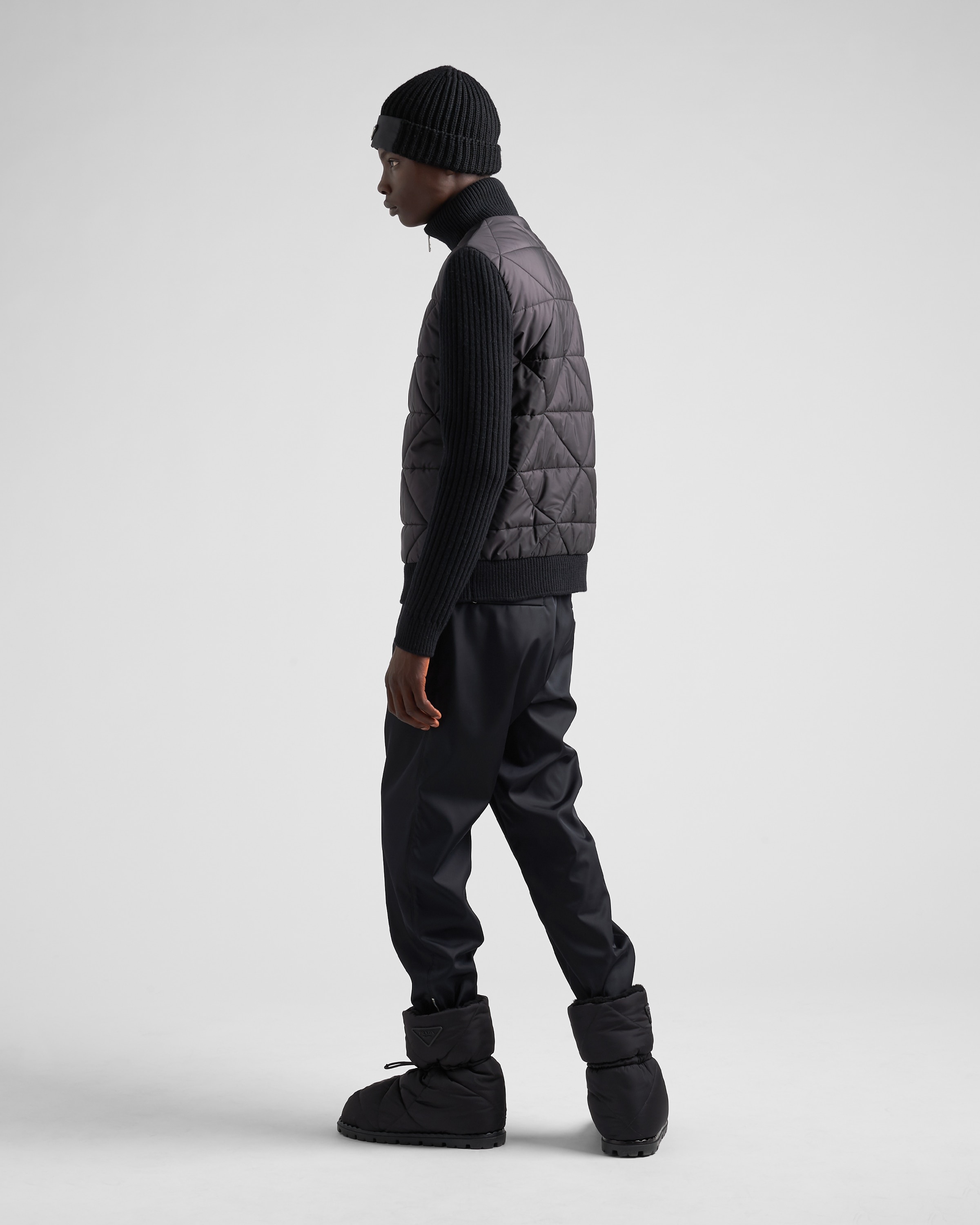 Quilted Re-Nylon and cashmere jacket - 5