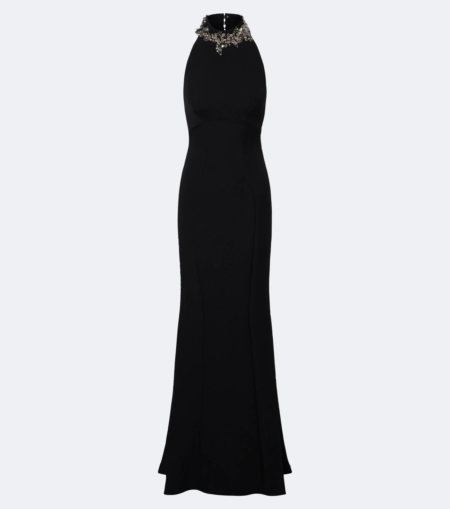 Lark embellished halterneck crêpe gown - 1