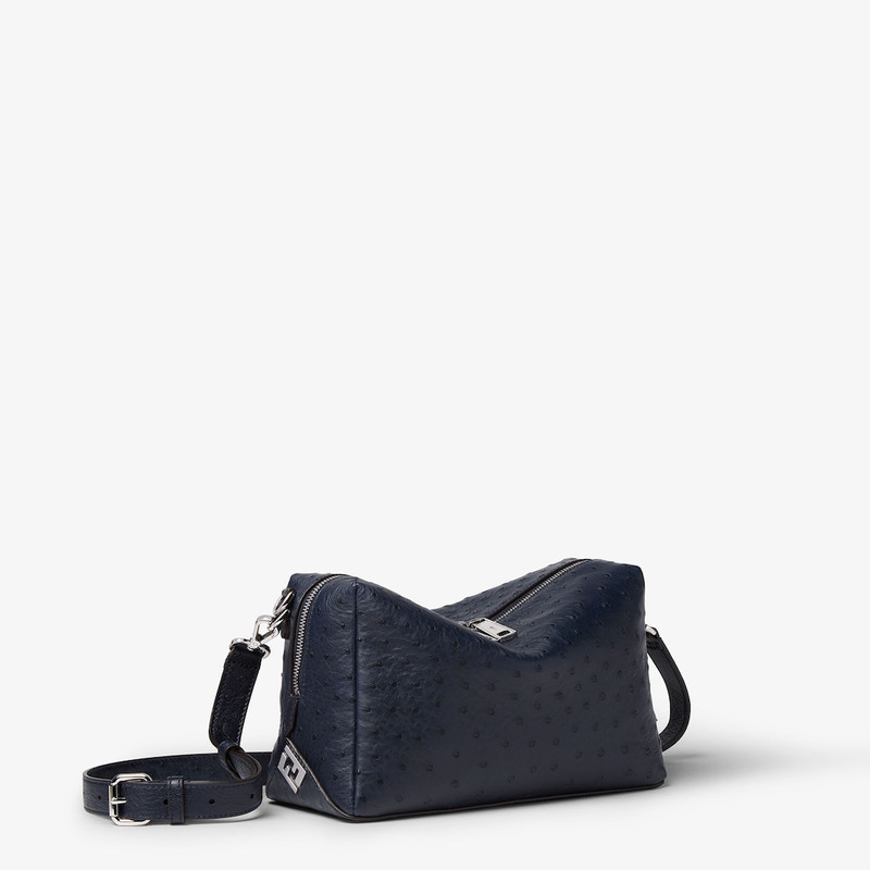 Fendi Lui Medium Dark blue ostrich leather bag 1