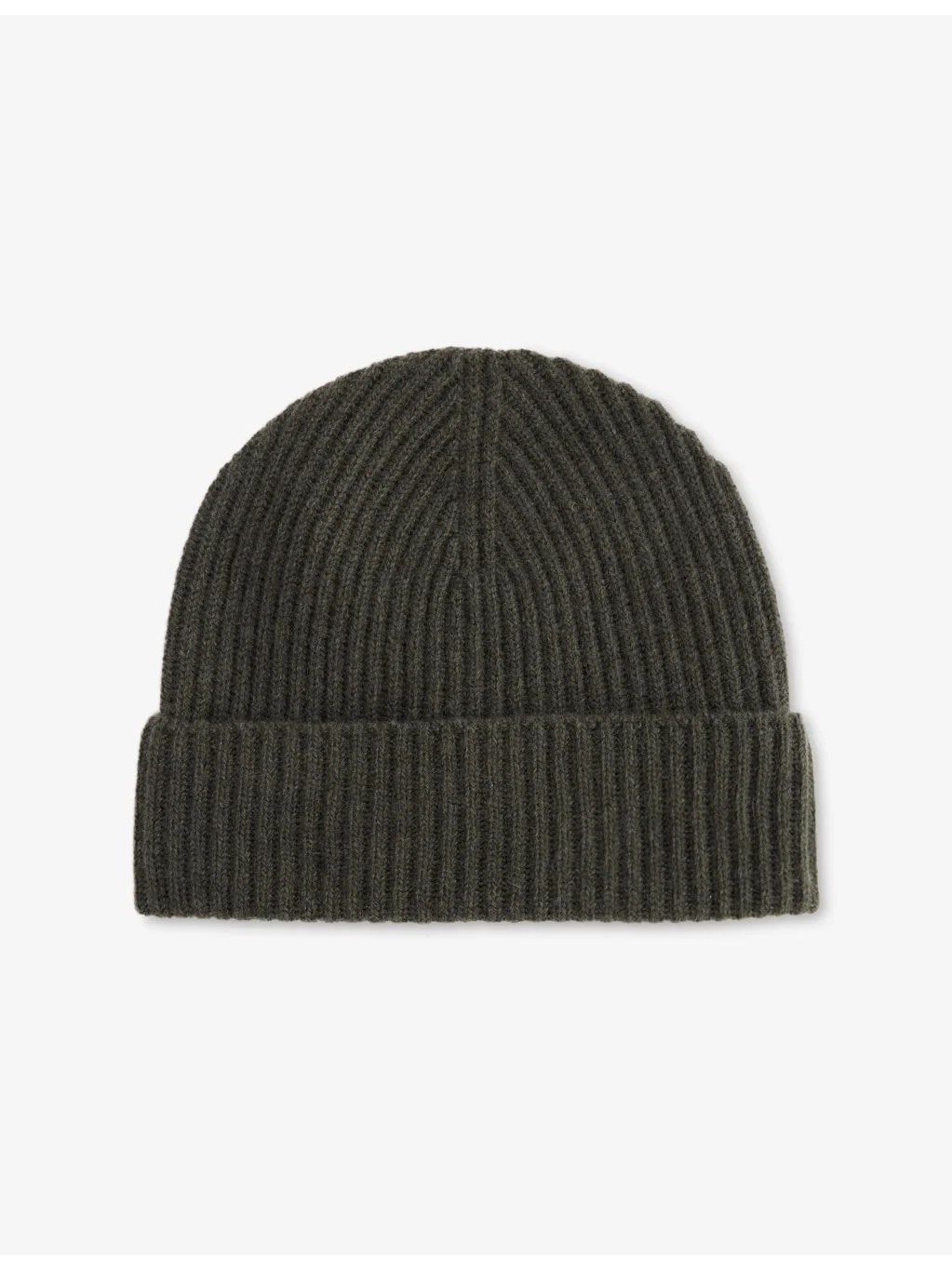 Cashmere Ribbed Beanie Hat - 1