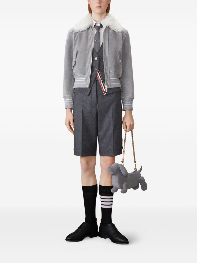 Thom Browne shearling-collar suede jacket outlook