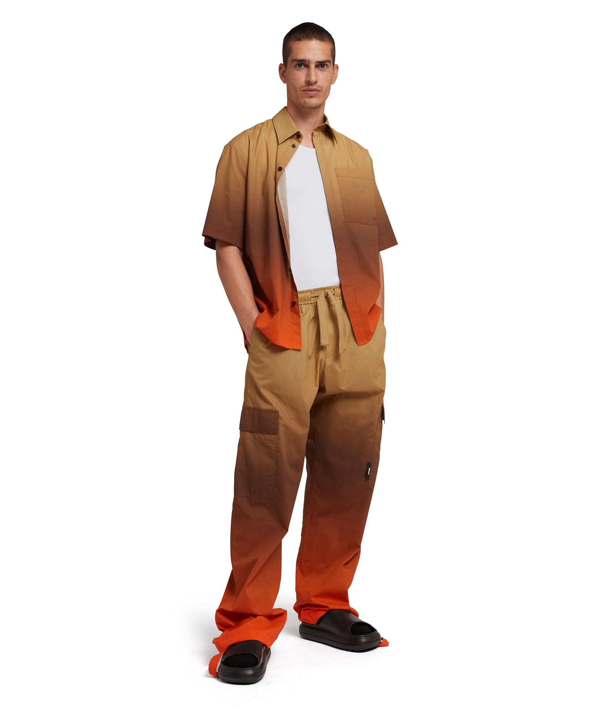 Faded print poplin cargo pants - 5
