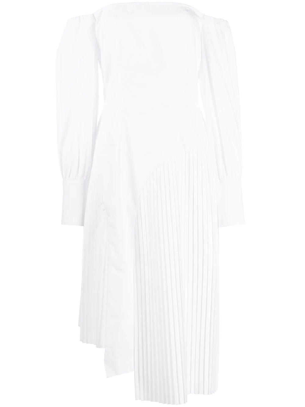 asymmetric pleated detail dress - 1