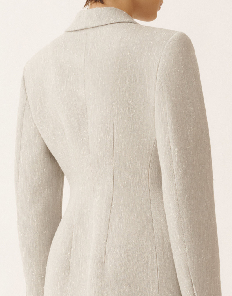 Tailored redingote in ice fil coupé drop pattern 5
