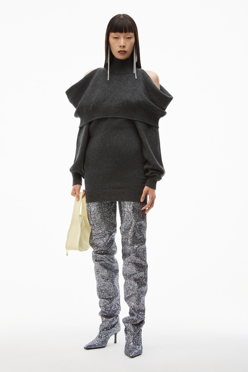 Alexander Wang INVERTED TURTLENECK DRESS IN BOILED WOOL outlook