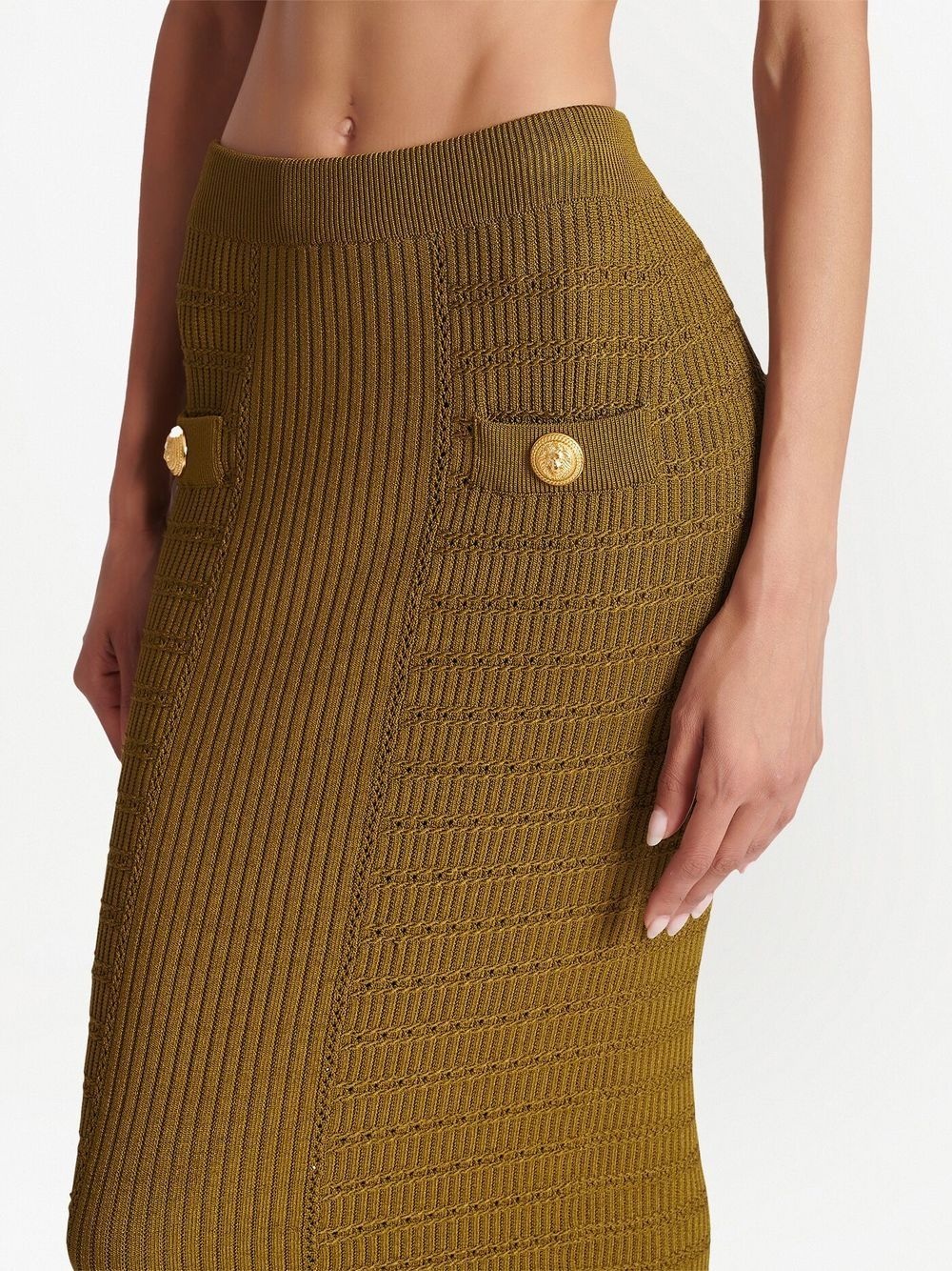 ribbed-knit pencil skirt - 5