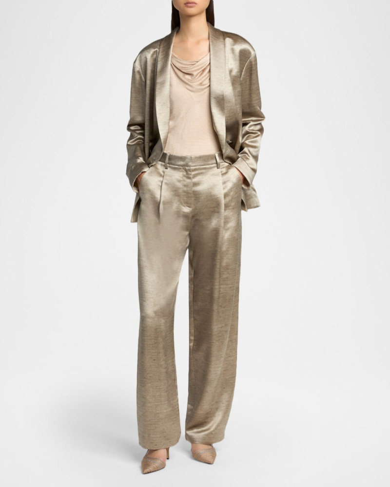 GIORGIO ARMANI Silk Double-Breasted Blazer Jacket outlook