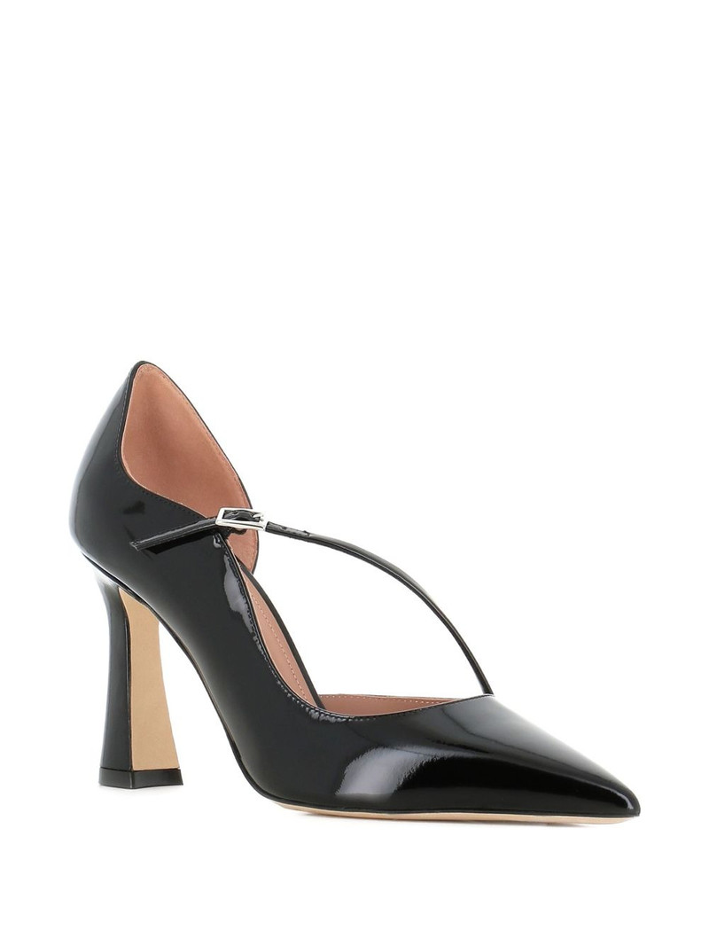 MALONE SOULIERS 90mm patent leather cross-strap pumps outlook