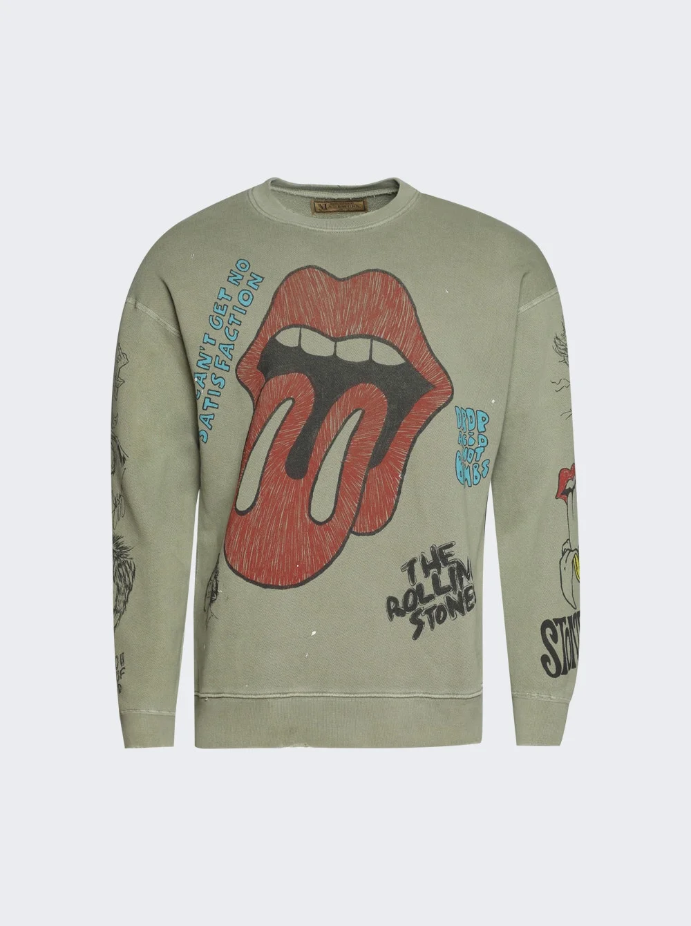 Rolling Stones Sketch Classic Crew Sweatshirt Fatigue - 1