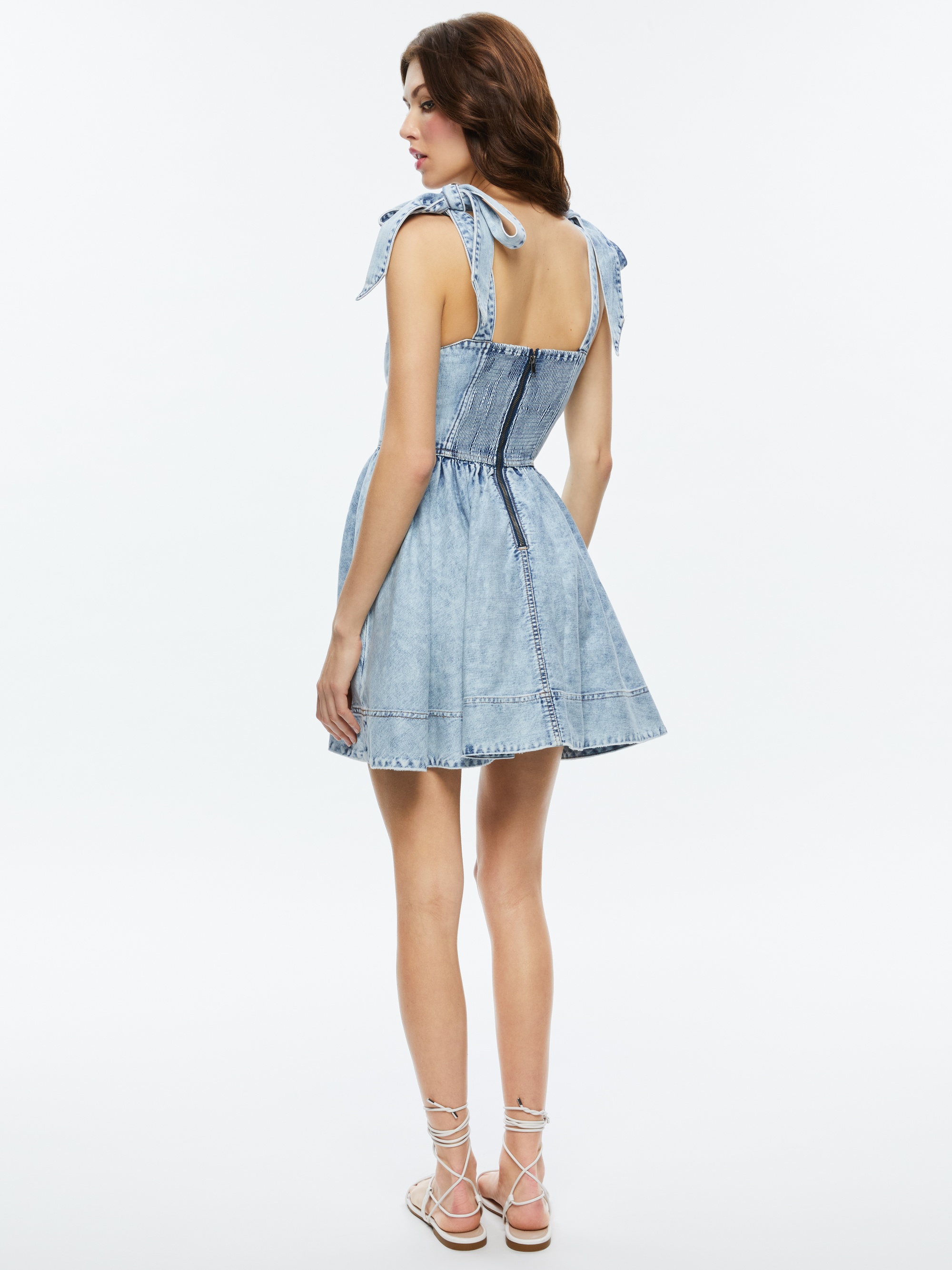 AMINA CORSET DENIM DRESS - 4