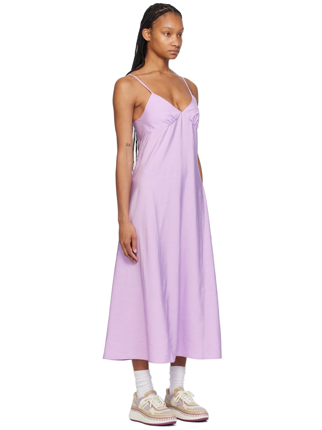 Purple Strap Maxi Dress - 2