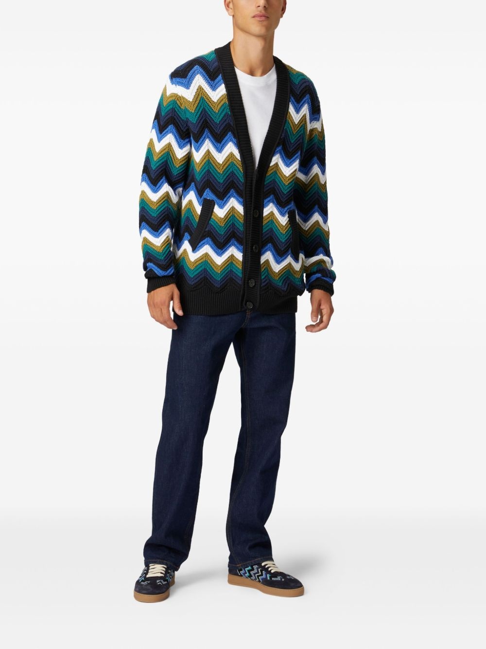 chevron-knit cardigan - 2