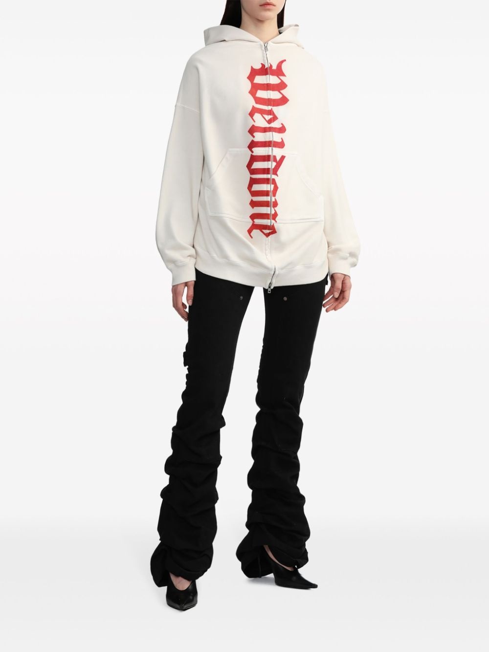 logo-print zip-up hoodie - 2