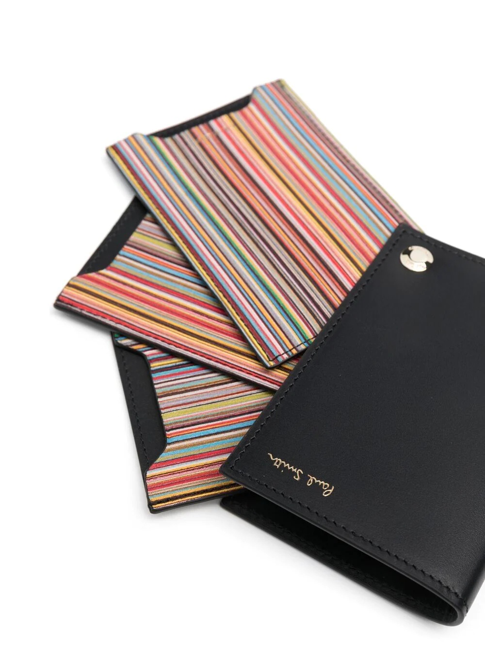 artist stripe-print leather cardholder - 3