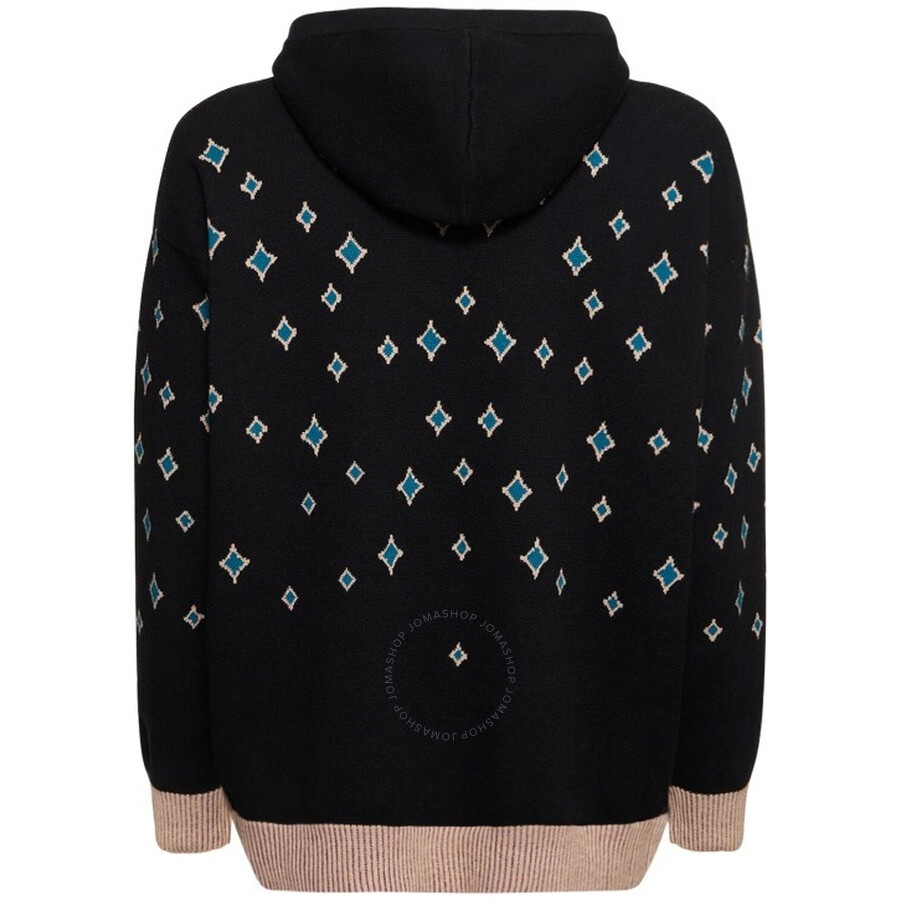 Bluemarble Jacquard Rhinestoned Hooded Jumper - 2