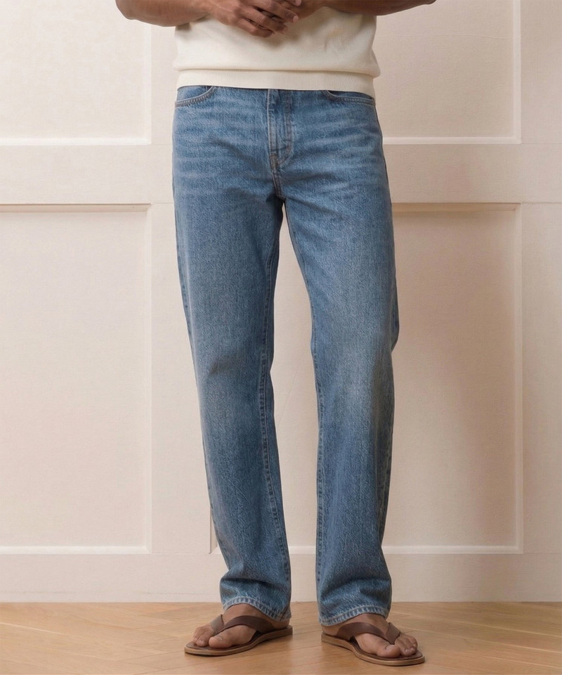 TODD SNYDER Relaxed Summerweight Jean in Medium Indigo outlook