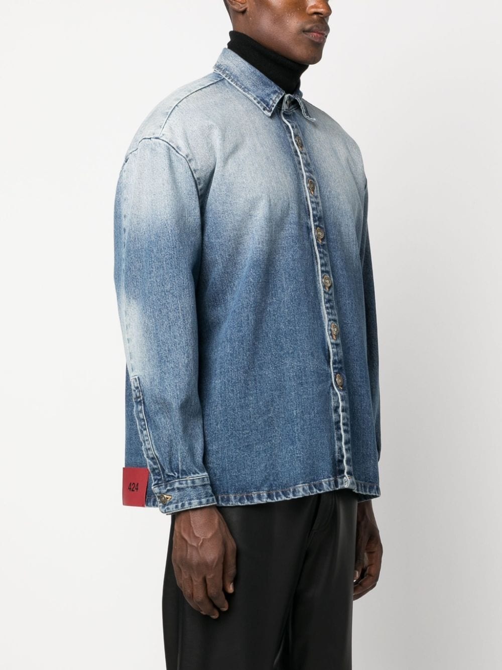 gradient-effect denim shirt - 3