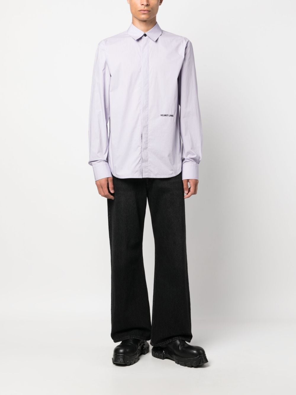 embroidered-logo cotton shirt - 2