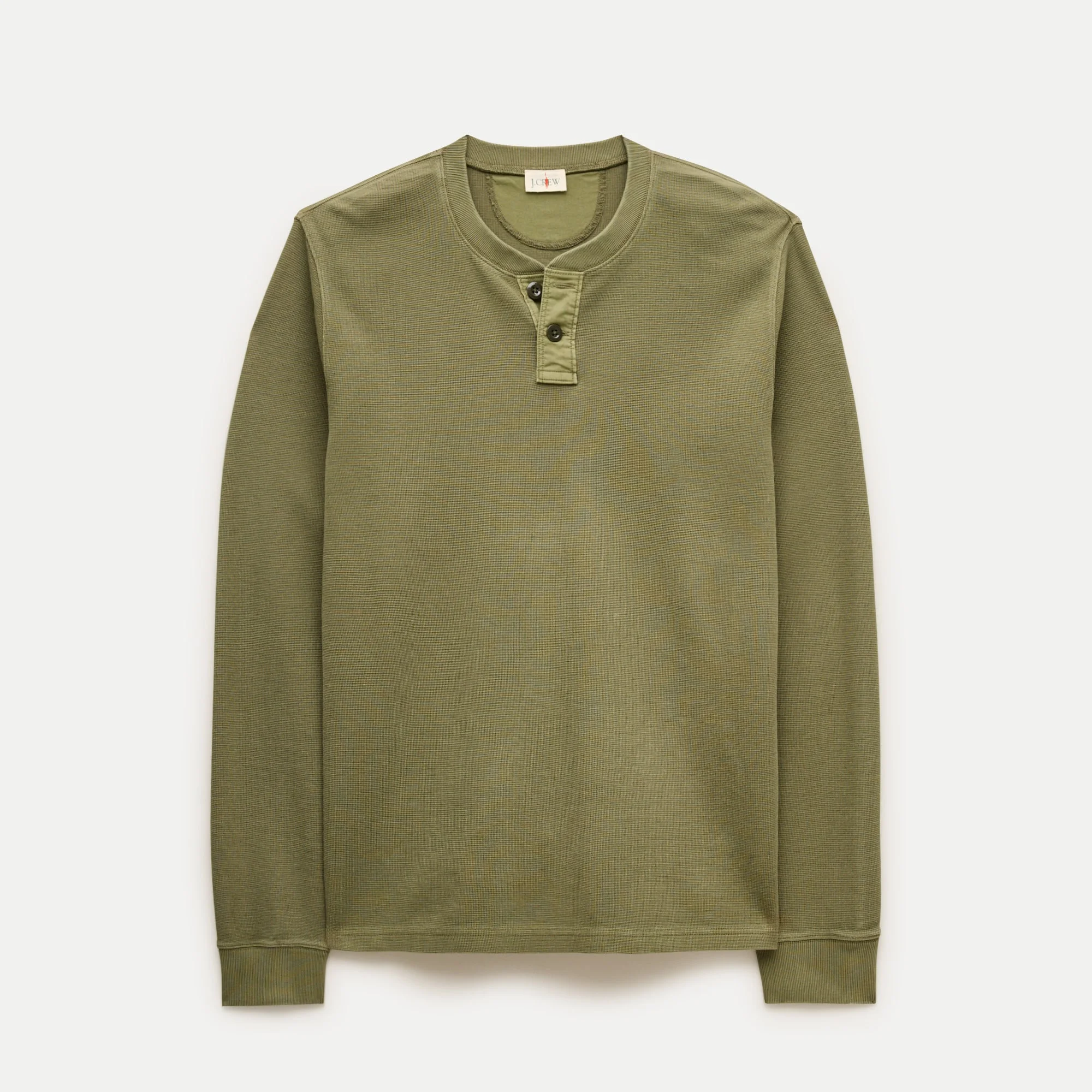 Summerweight waffle-knit cotton henley - 1