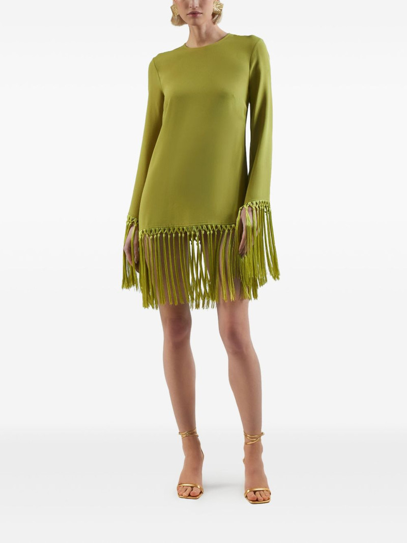 Taller Marmo fringe-trimmed long-sleeve dress outlook