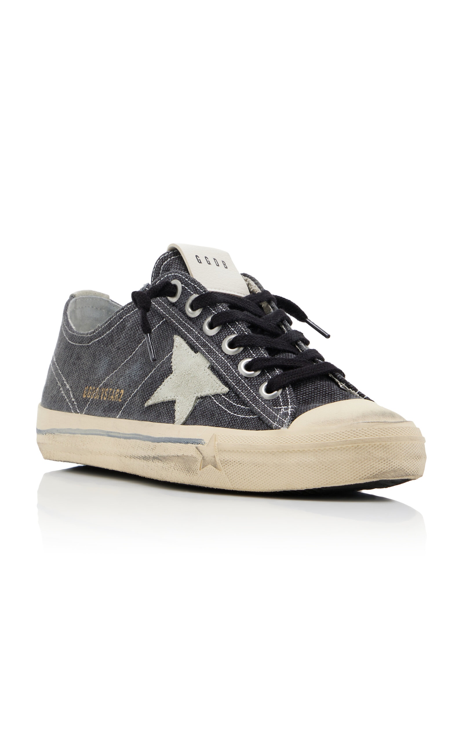 V-Star 2 Suede-Trimmed Canvas Sneakers black - 4