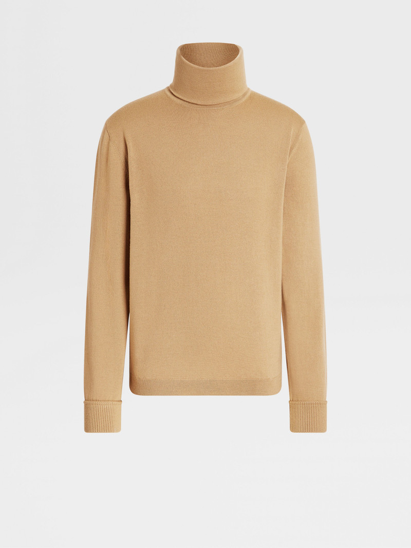BEIGE WOOL TURTLENECK - 1