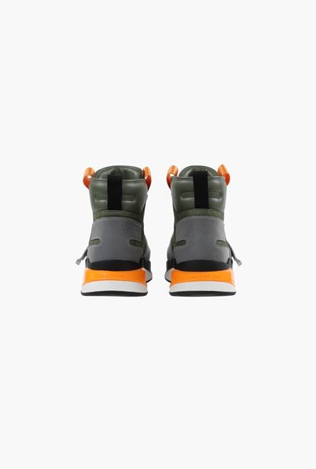 Khaki and orange leather B-Ball sneakers - 3