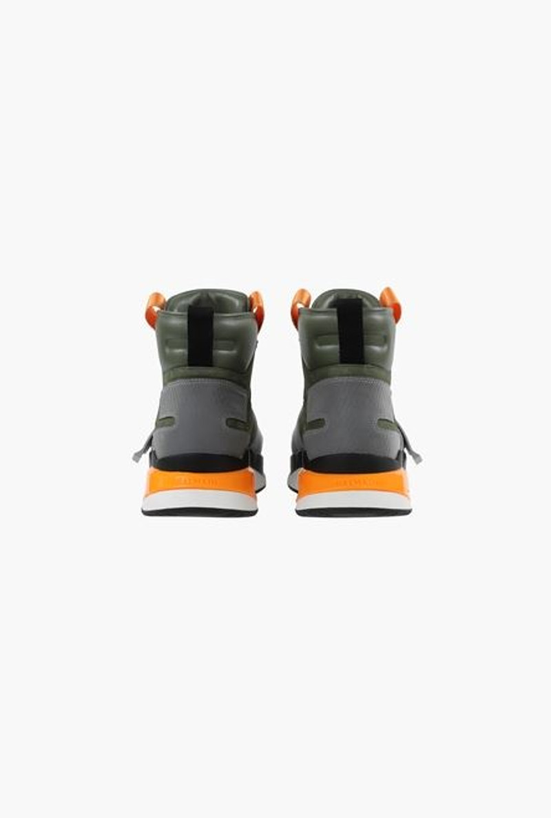 Khaki and orange leather B-Ball sneakers 3