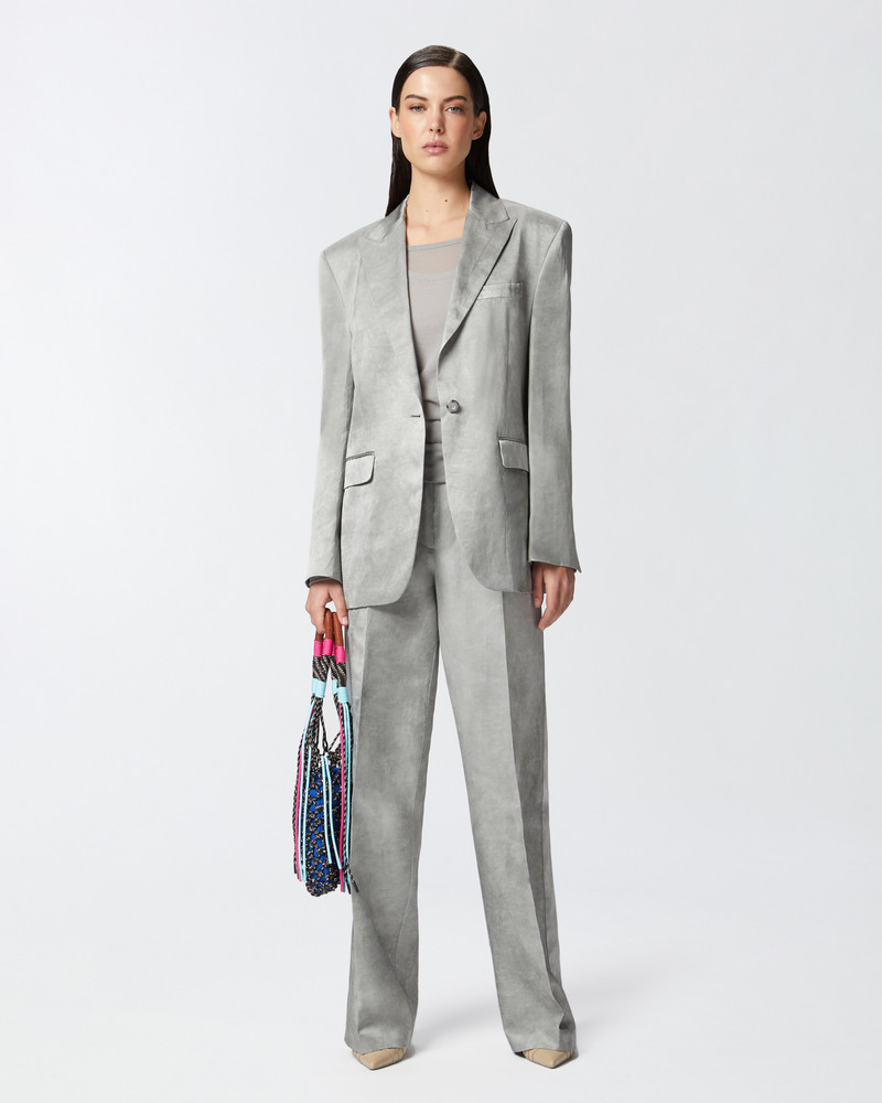 PINKO ELEGANT WIDE TROUSERS IN WASHED-OUT SATIN outlook