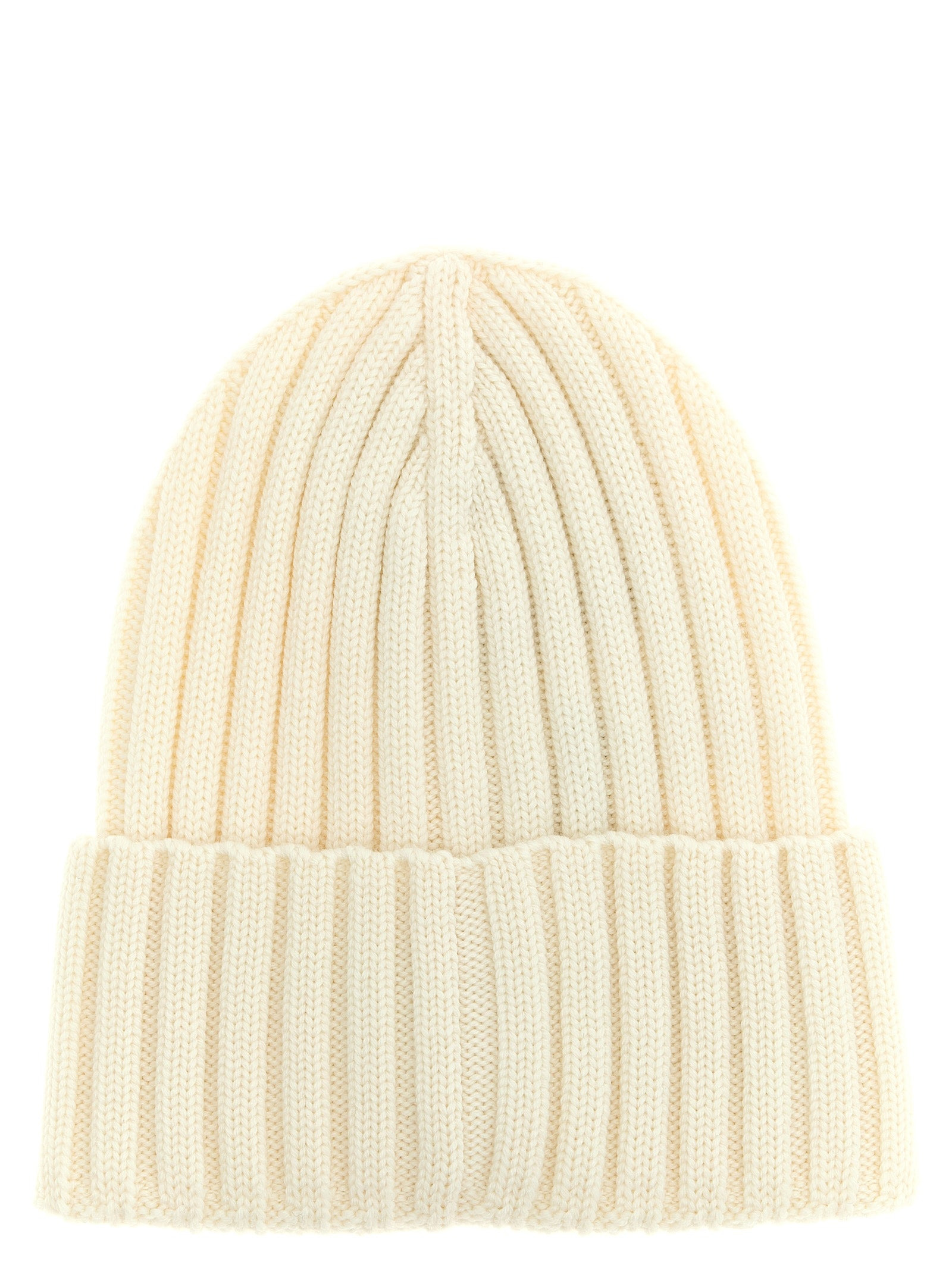 Ribbed Wool Beanie Hats White - 2