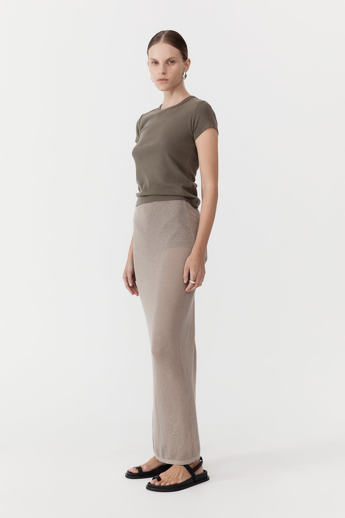 Mesh Maxi Skirt - Fog - 3