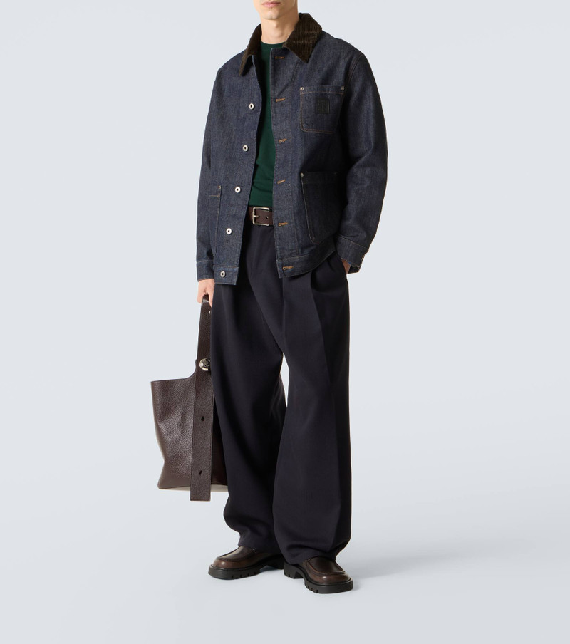 Loewe Corduroy-trimmed denim jacket outlook