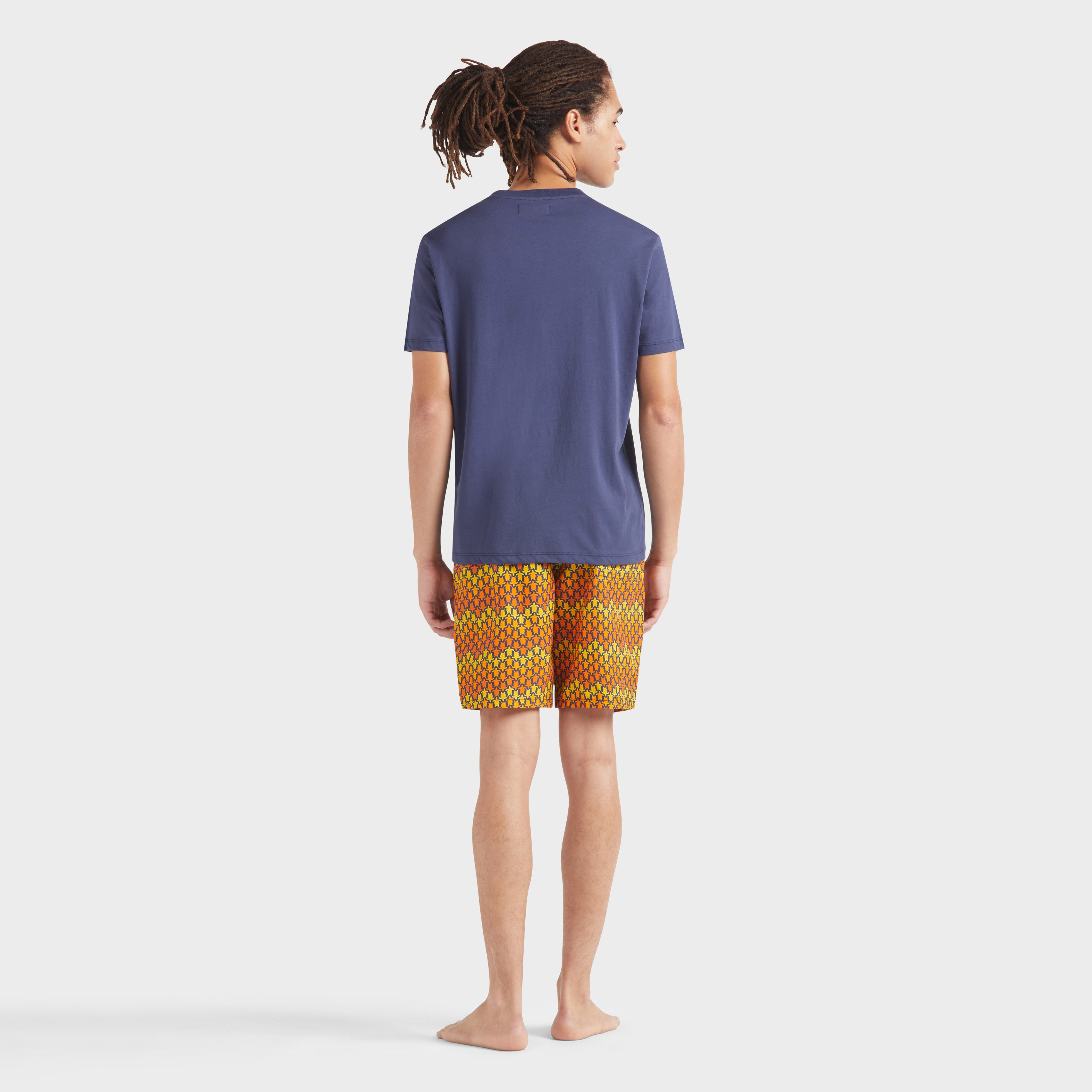 Men Cotton T-shirt Embroidered tone on tone Turtle - 4