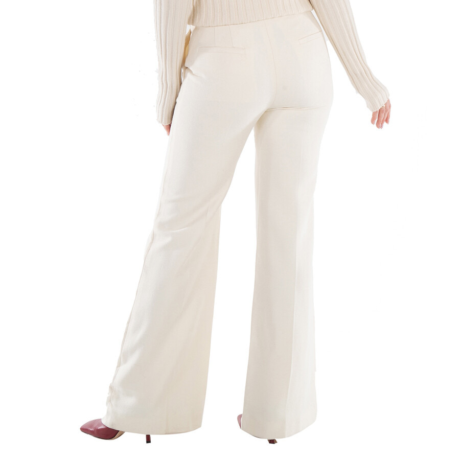 Chloe Ladies Coconut Milk High-Waisted Flared Trousers - 5