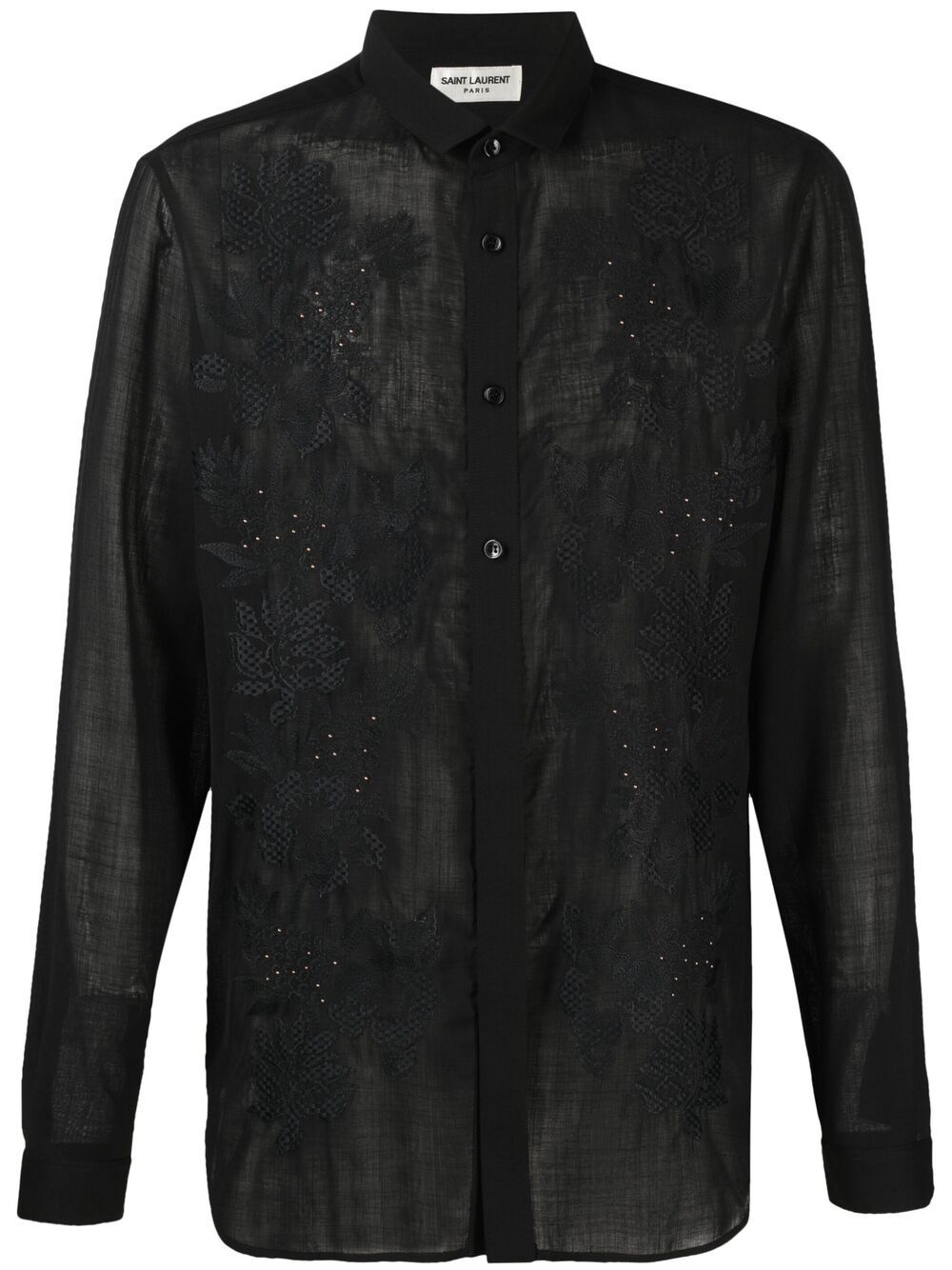 embroidered long-sleeve shirt - 1