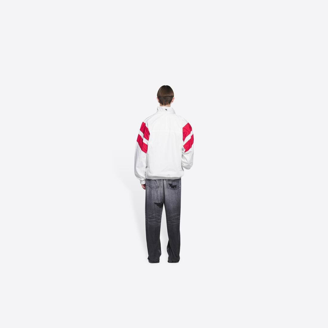 Men's Sporty B Tracksuit Jacket  in White - 5