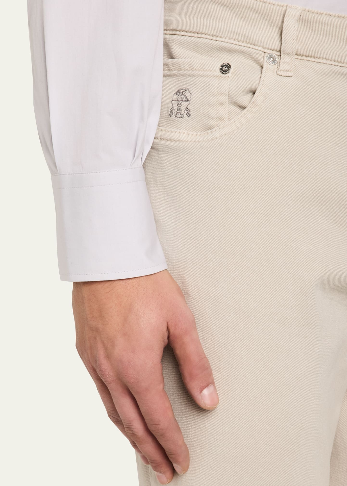 Men's Cotton Canvas Button-Collar Dress Shirt - 5
