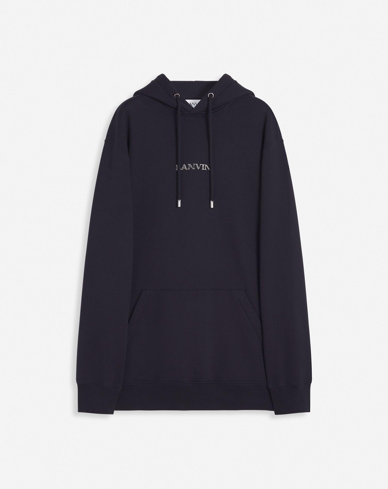 Lanvin oversized logo-appliqué hoodie - Black