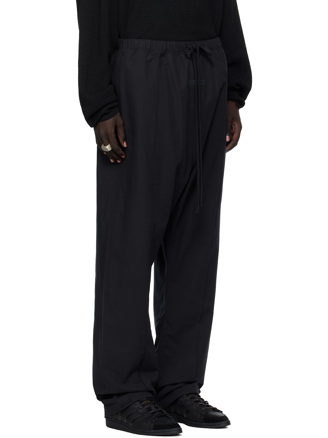 Black Oxford Relaxed Sweatpants - 2
