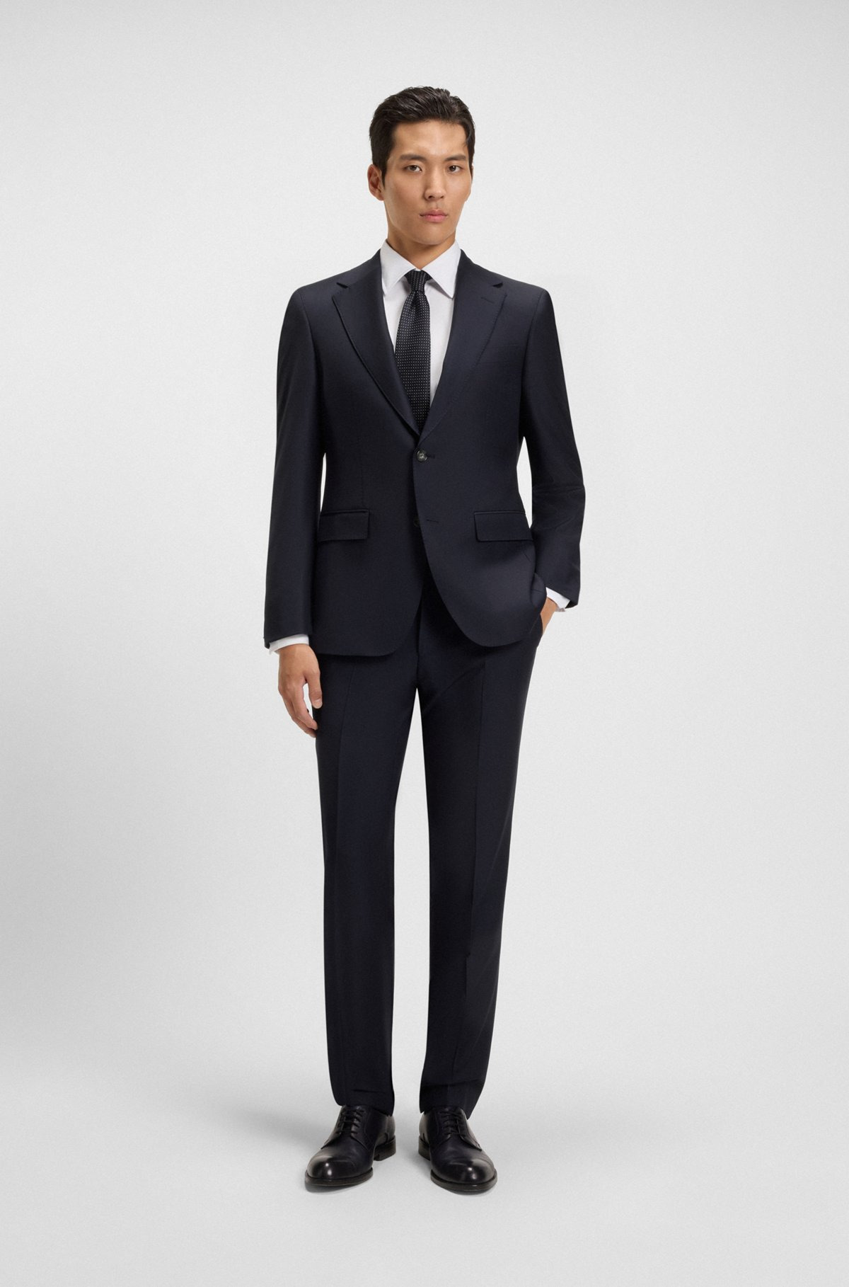 SLIM-FIT TROUSERS IN VIRGIN WOOL WITH STRETCH - 3
