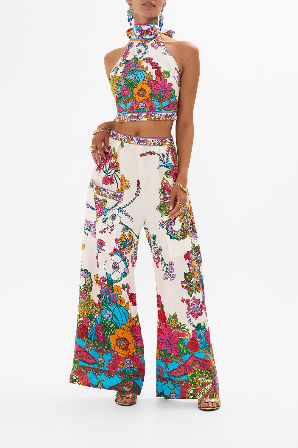WIDE LEG TROUSER WITH FRONT POCKETS - 2